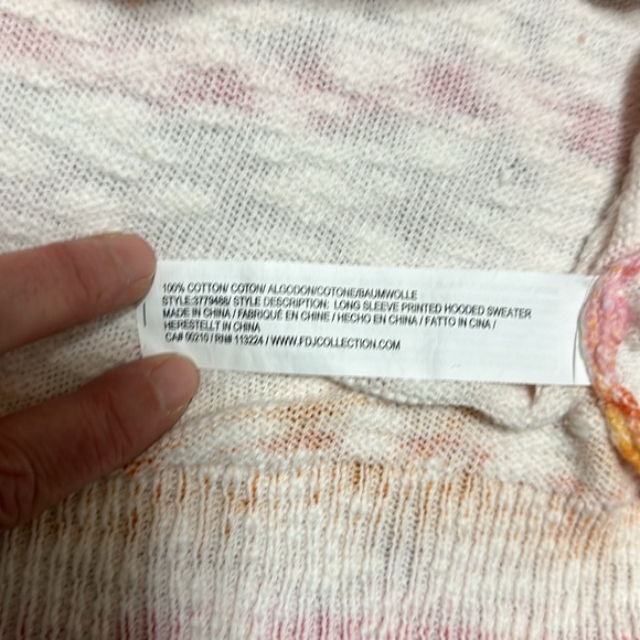 ⭐️Like New FDJ Oversized Hand Painted Horizontal Sunset Oversized Hoodie PTP 19” - Picture 7 of 9